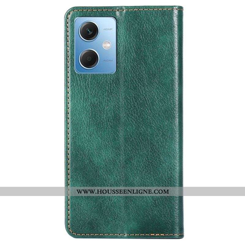 Flip Cover Xiaomi Redmi Note 12/Poco X5 5G Simili Cuir Coutures