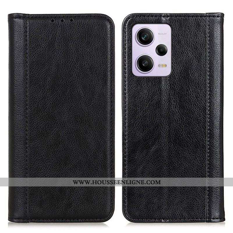 Flip Cover Xiaomi Redmi Note 12 Pro/Poco X5 Pro 5G Cuir Litchi Fendu