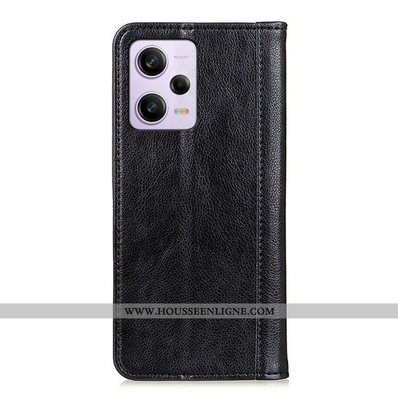 Flip Cover Xiaomi Redmi Note 12 Pro/Poco X5 Pro 5G Cuir Litchi Fendu