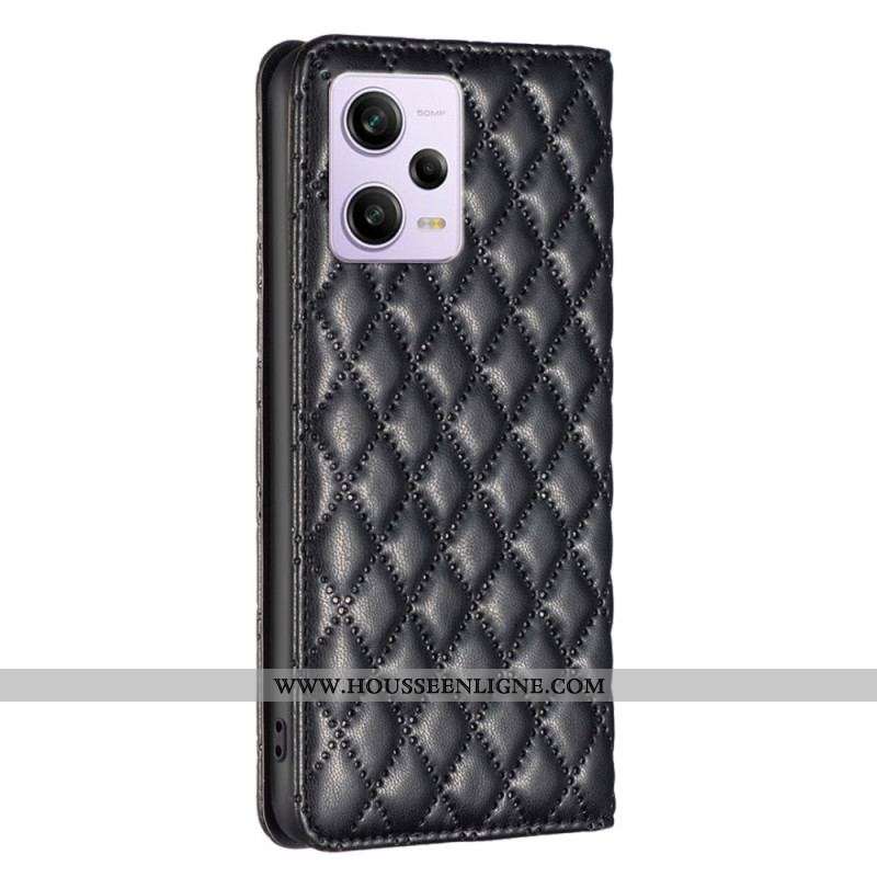 Flip Cover Xiaomi Redmi Note 12 Pro/Poco X5 Pro 5G Matelassée BINFEN COLOR