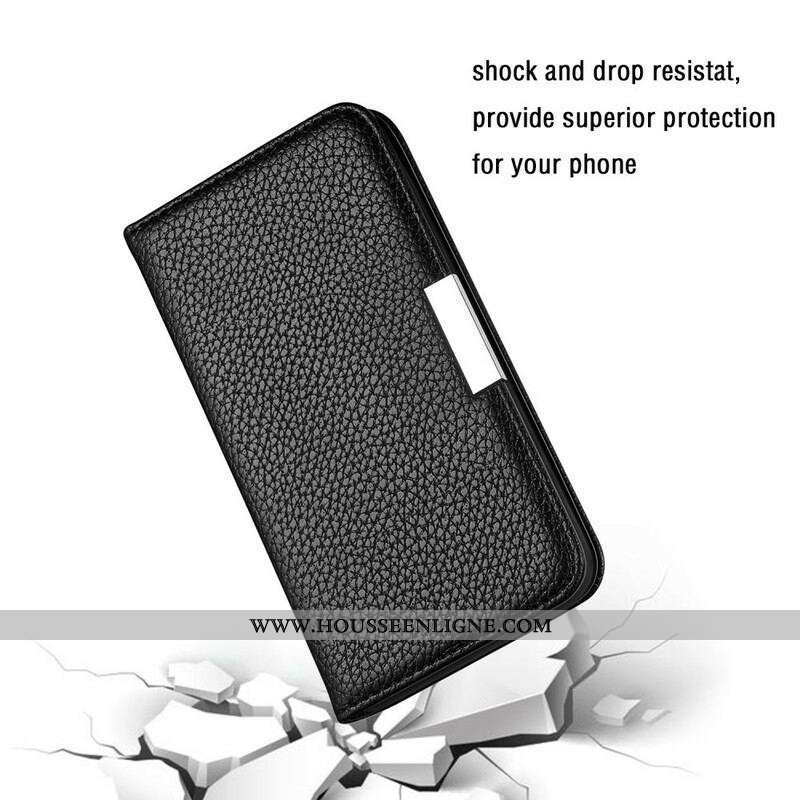 Flip Cover iPhone 13 Mini Simili Cuir Litchi Ultra Chic