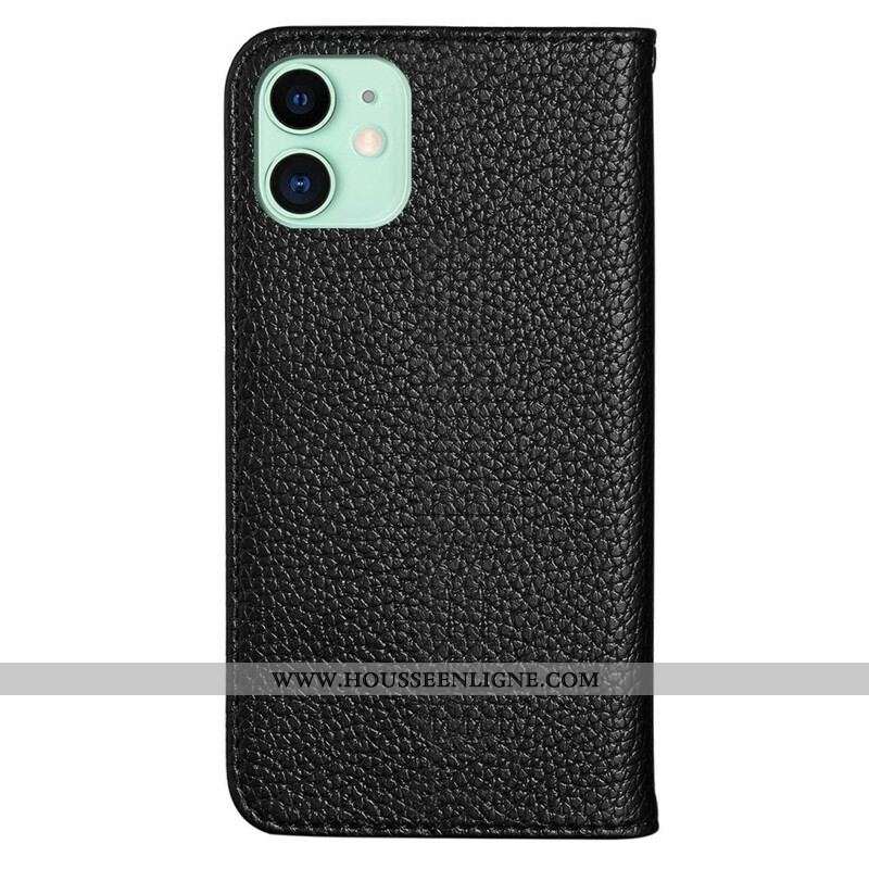 Flip Cover iPhone 13 Mini Simili Cuir Litchi Ultra Chic