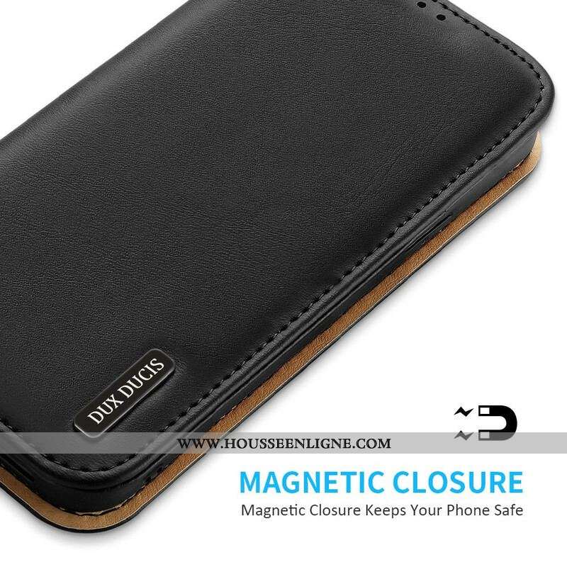 Flip Cover iPhone 13 Pro Cuir Fendu RFID DUX DUCIS