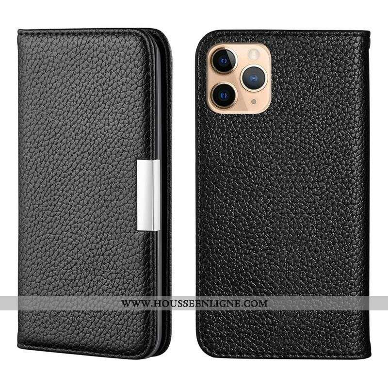 Flip Cover iPhone 13 Pro Simili Cuir Litchi Ultra Chic