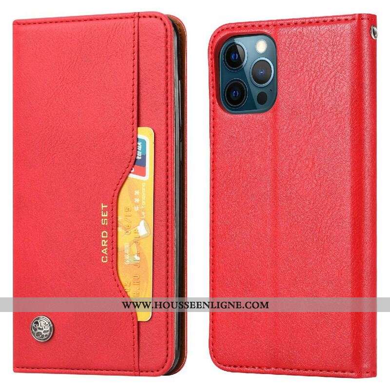 Flip Cover iPhone 13 Pro Simili Cuir Porte-Cartes