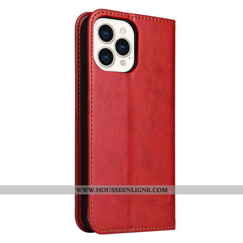 Flip Cover iPhone 13 Pro Simili Cuir Sobriété