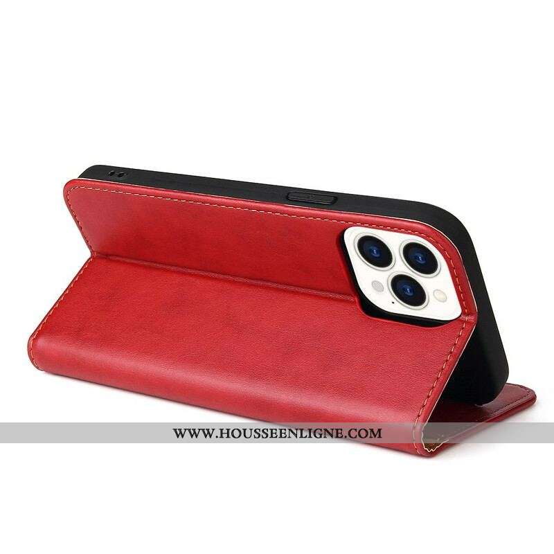 Flip Cover iPhone 13 Pro Simili Cuir Sobriété