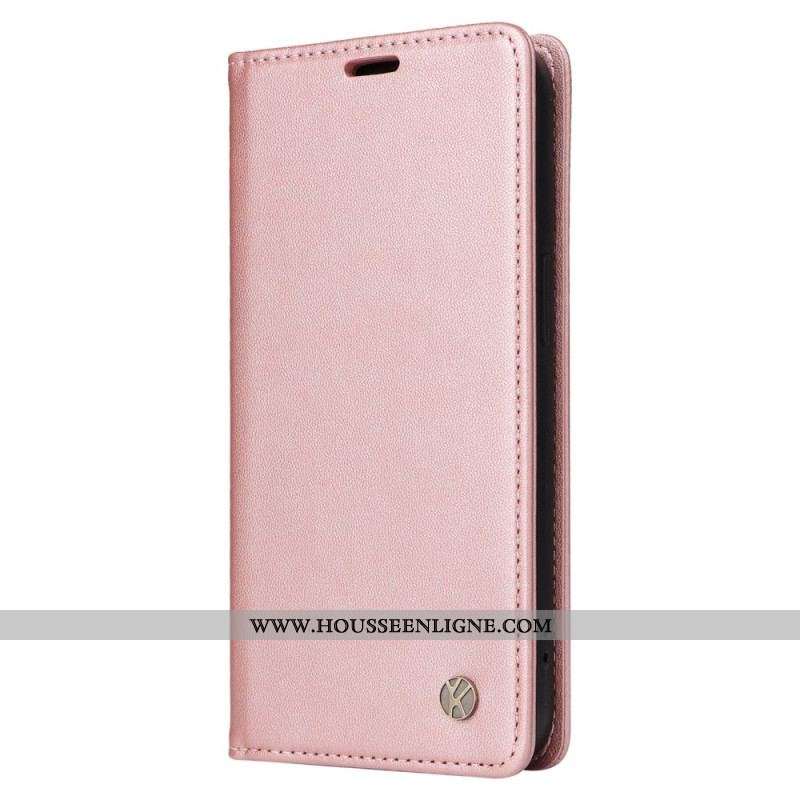 Flip Cover iPhone 13 Pro Style Cuir Rivet YIKATU