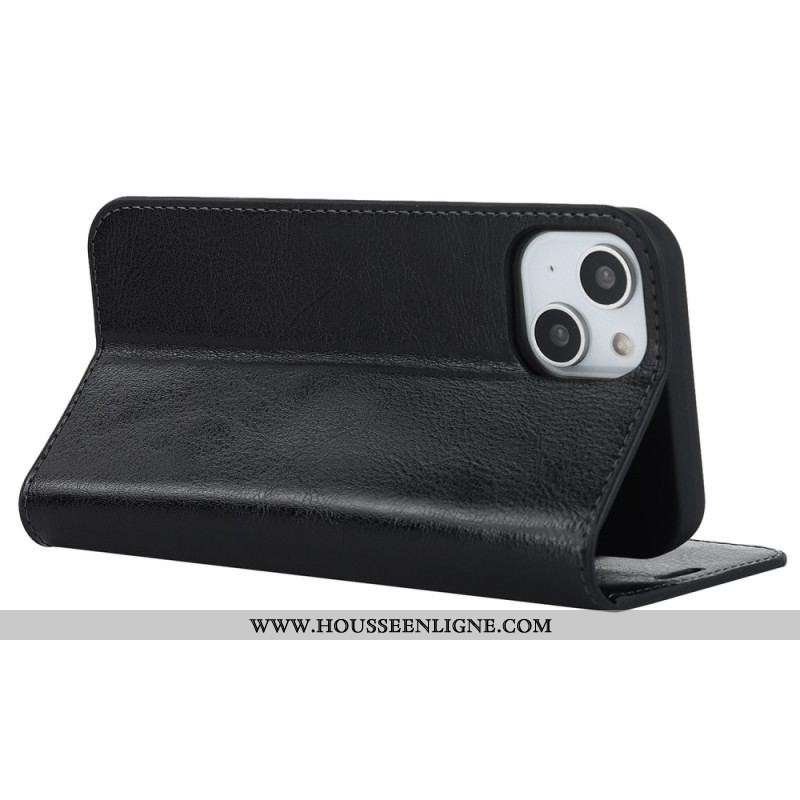 Flip Cover iPhone 14 Cuir Véritable