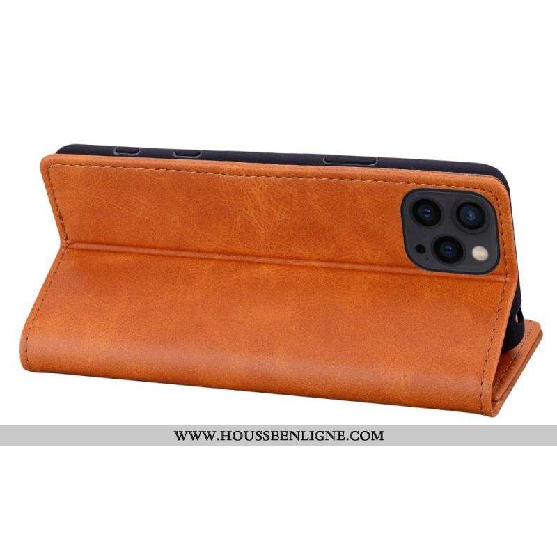 Flip Cover iPhone 14 Effet Cuir Business Bicolore