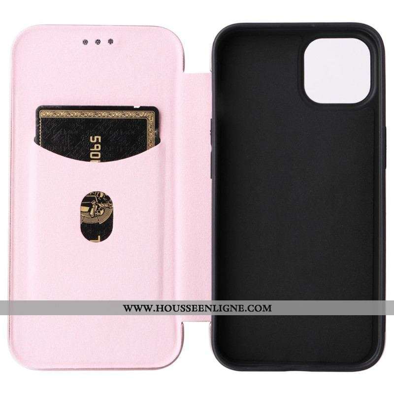 Flip Cover iPhone 14 Plus Fibre Carbone