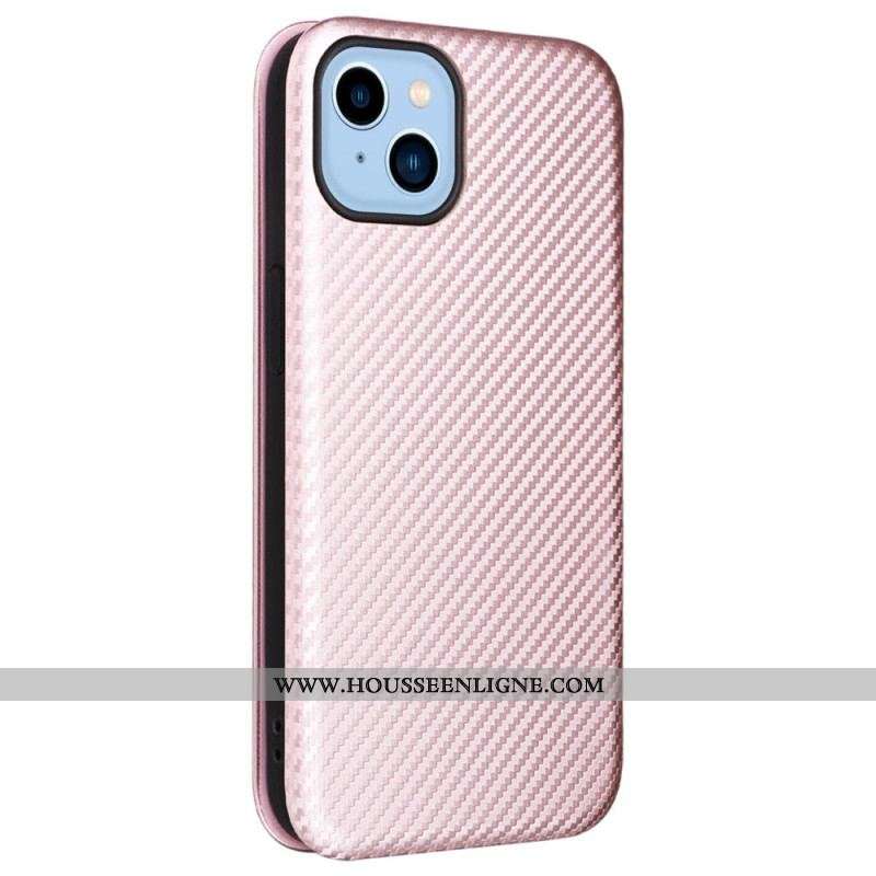 Flip Cover iPhone 14 Plus Fibre Carbone