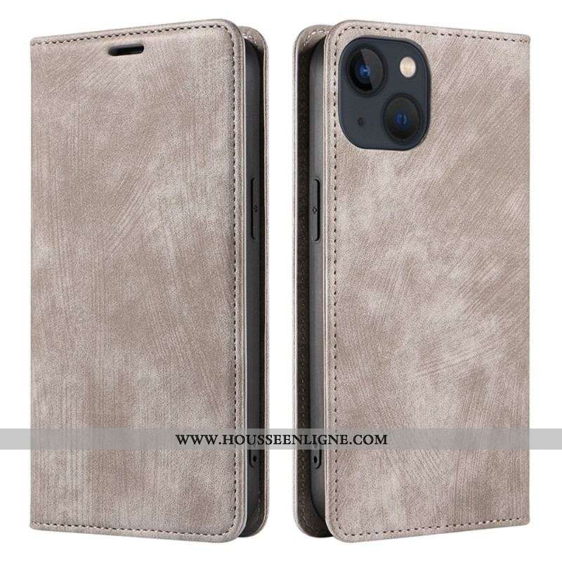 Flip Cover iPhone 14 Plus Simili Cuir Coloré