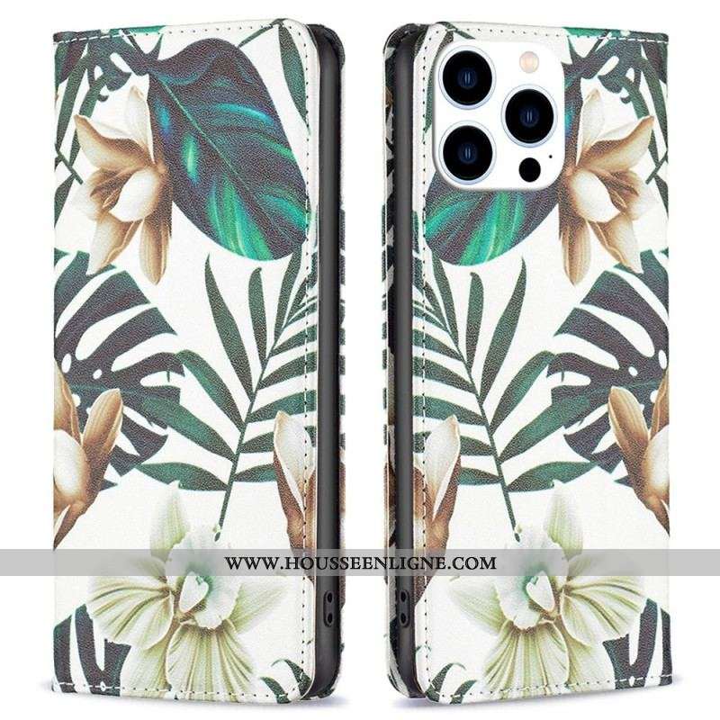 Flip Cover iPhone 14 Pro Feuilles