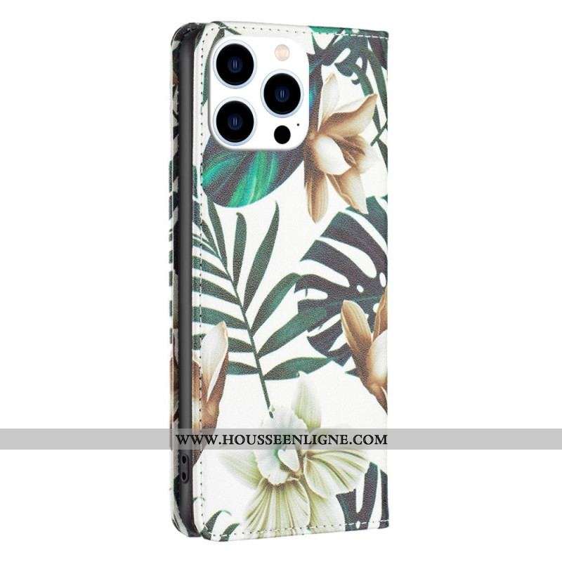 Flip Cover iPhone 14 Pro Feuilles