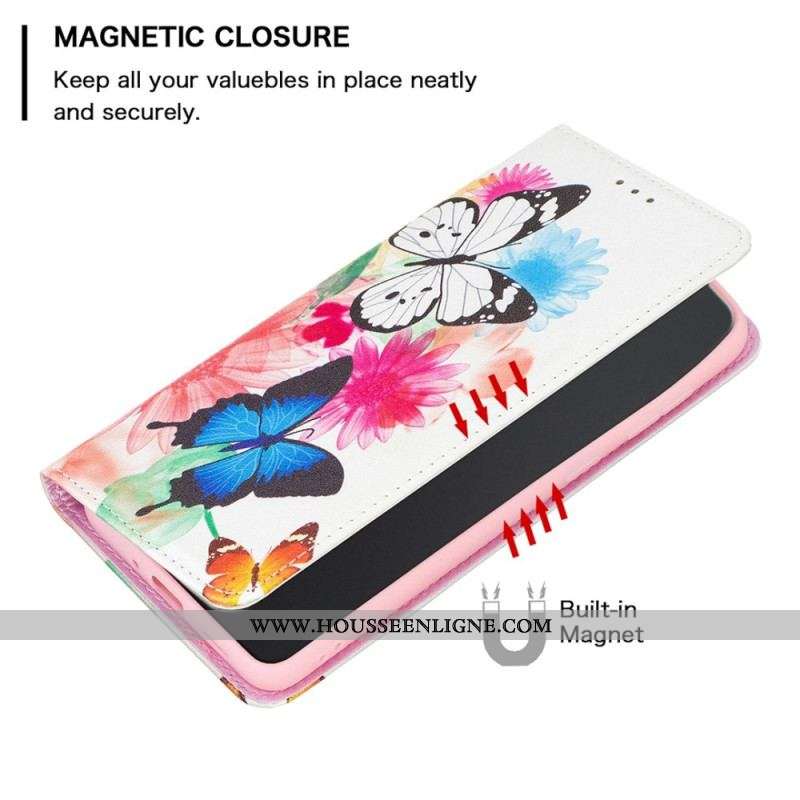 Flip Cover iPhone 14 Pro Papillons