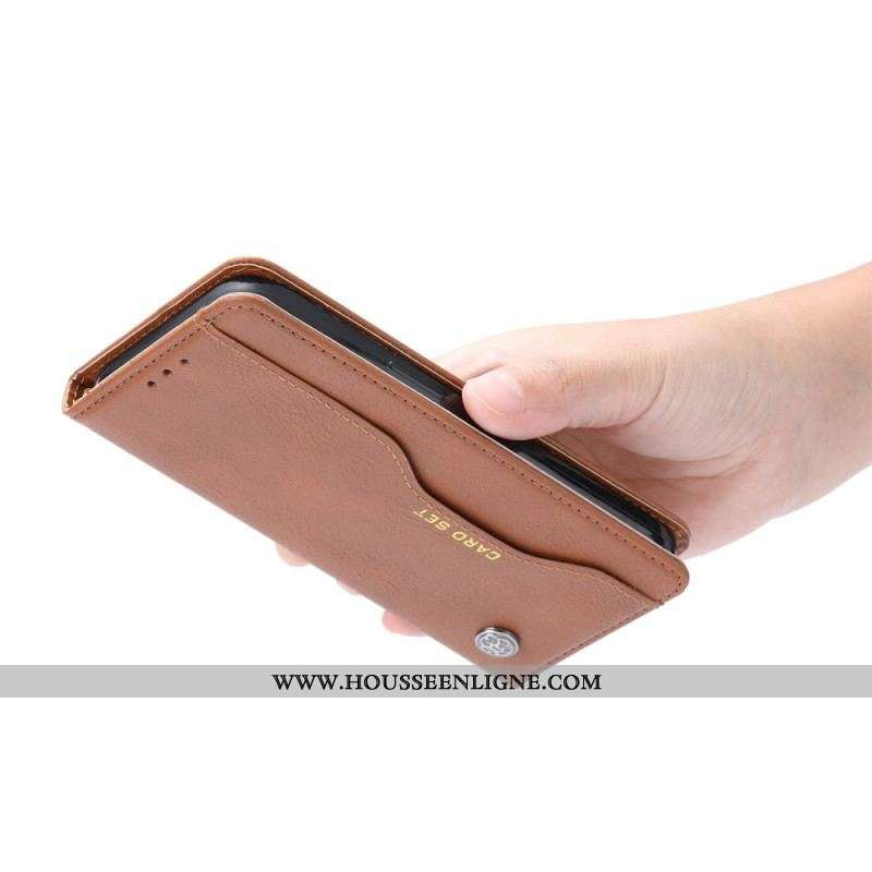 Flip Cover iPhone 14 Simili Cuir Porte-Cartes