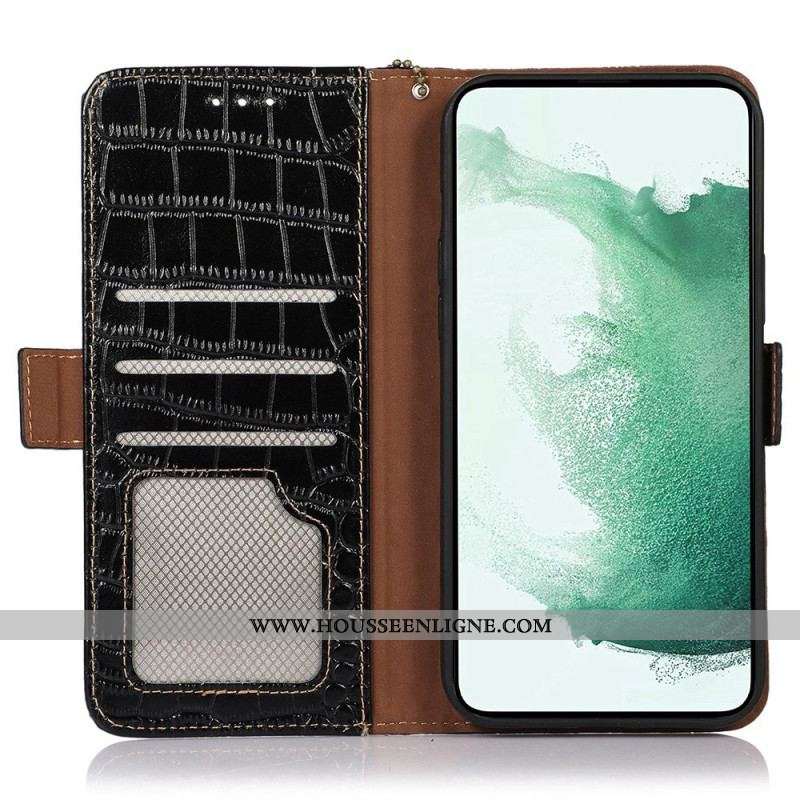 Housse Huawei Mate 50 Pro Style Crocodile RFID