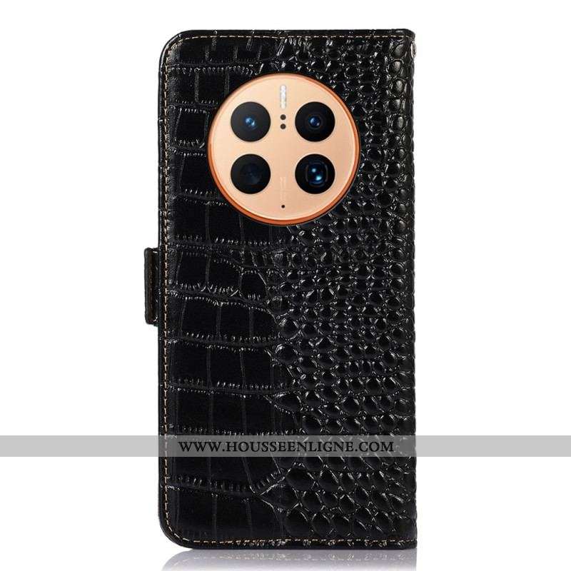 Housse Huawei Mate 50 Pro Style Crocodile RFID