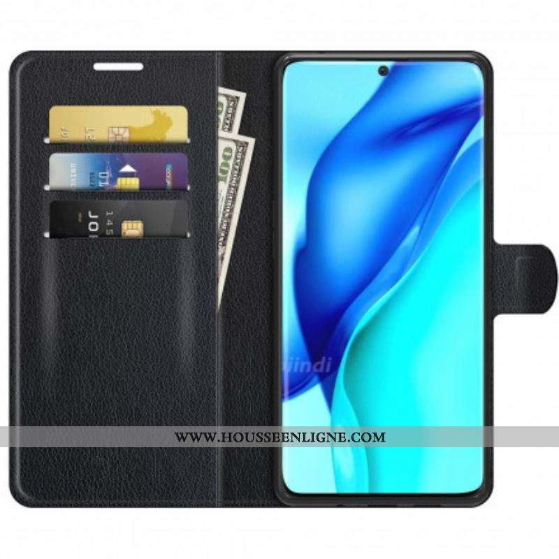 Housse Huawei P50 Pro Style Cuir Litchi Classique