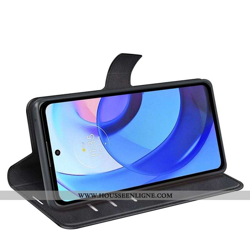 Housse Moto E40 / E30 / E20 Effet Cuir Slim Extrême