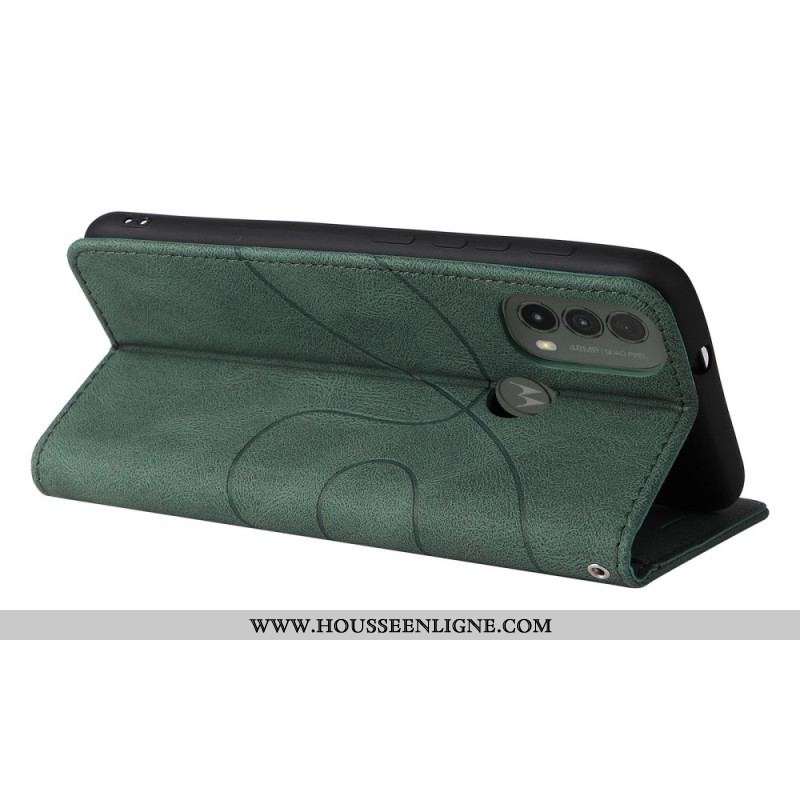 Housse Moto E40 / E30 / E20 Simili Cuir Bicolore Signature