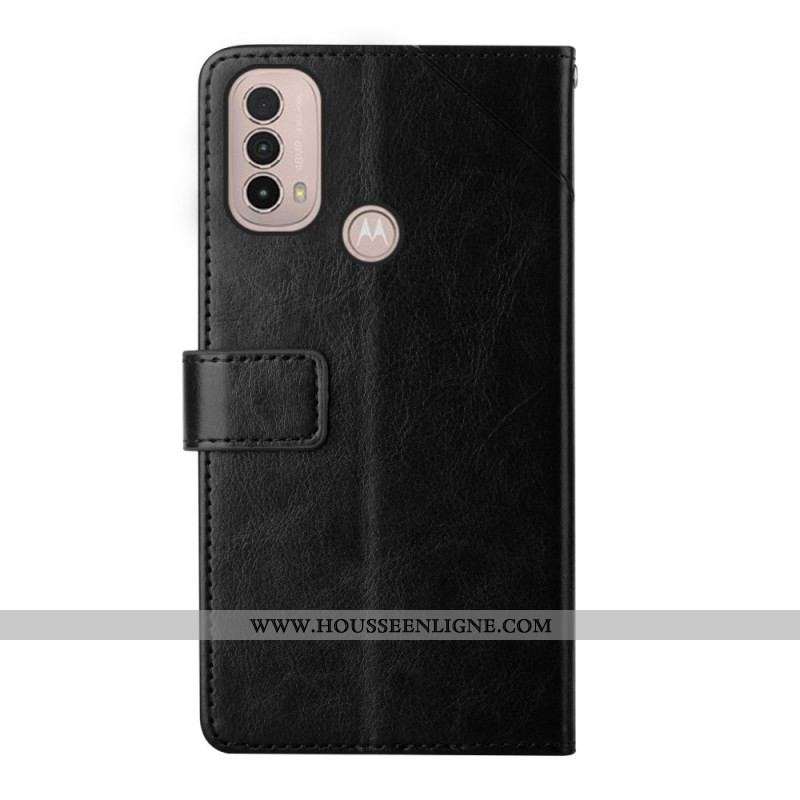 Housse Moto E40 / E30 / E20 Style Cuir Géo Y Design