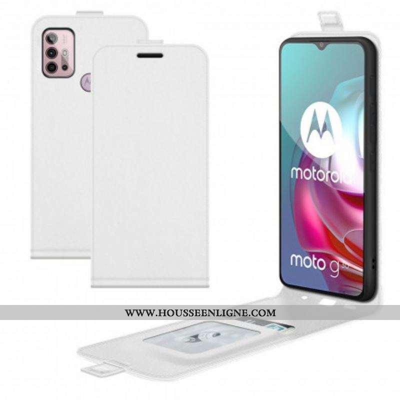 Housse Moto G30 / Moto G10 Effet Cuir Rabat Vertical