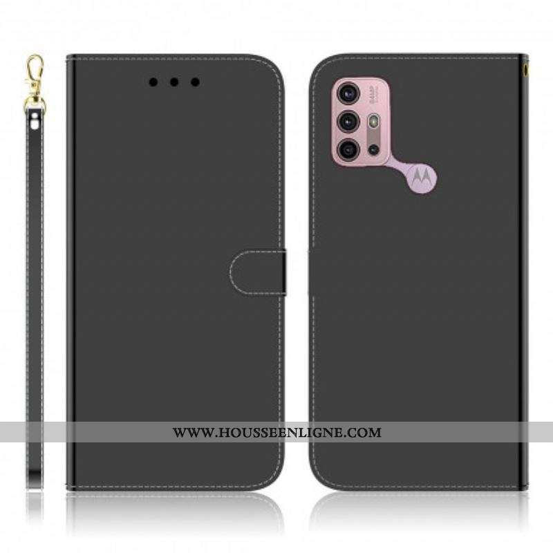 Housse Moto G30 / Moto G10  Simili Cuir Couverture Miroir