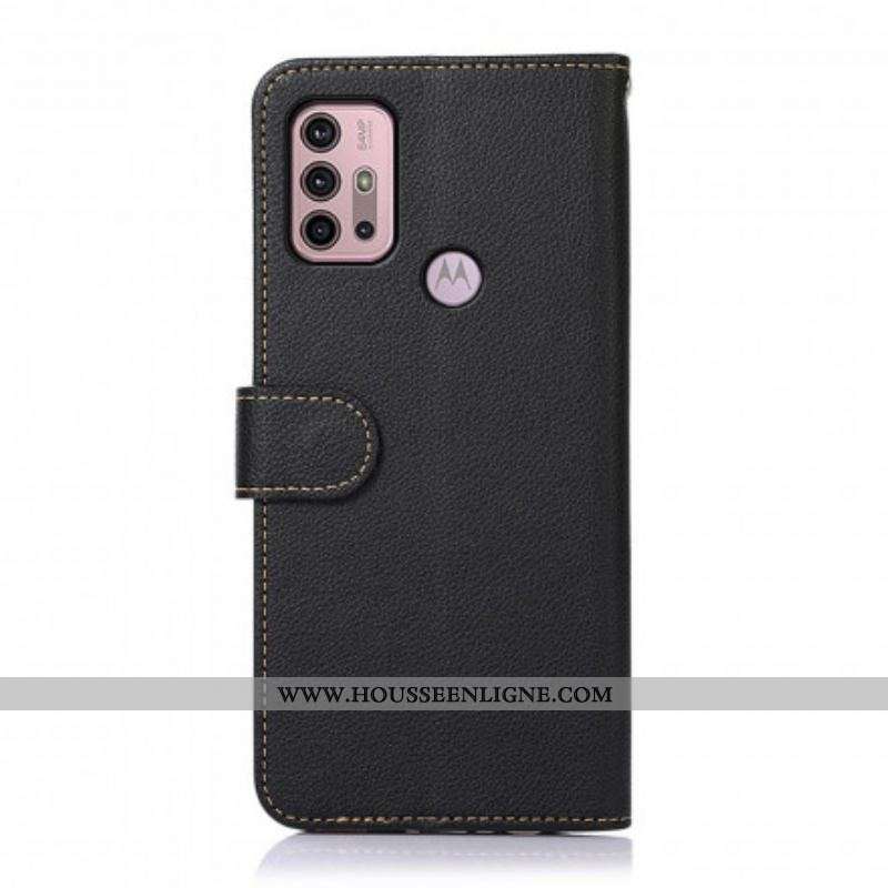 Housse Moto G30 / Moto G10 Style Litchi RFID KHAZNEH