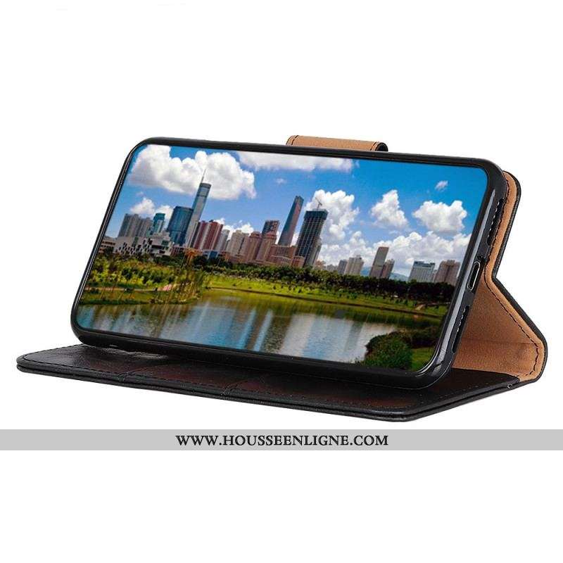 Housse Moto G41 / G31 Cuir Fendu Fermoir Réversible