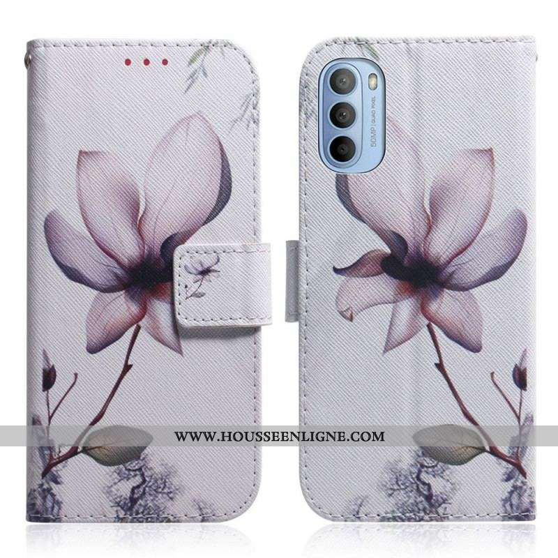 Housse Moto G41 / G31 Fleur Vieux Rose