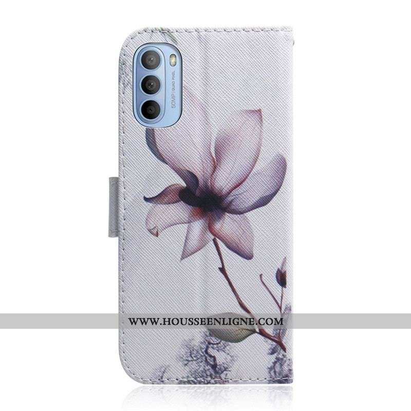 Housse Moto G41 / G31 Fleur Vieux Rose