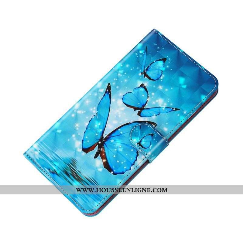 Housse Moto G41 / G31 Papillons Bleus Volants