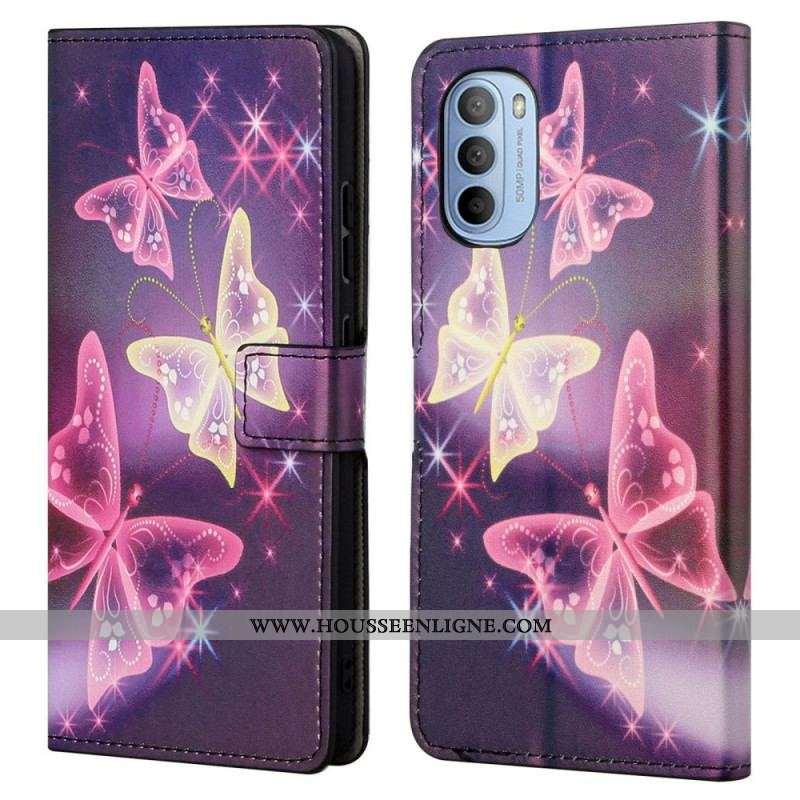 Housse Moto G41 / G31 Papillons et Fleurs