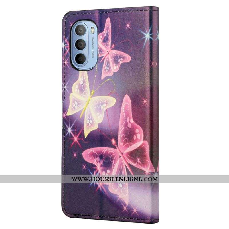 Housse Moto G41 / G31 Papillons et Fleurs