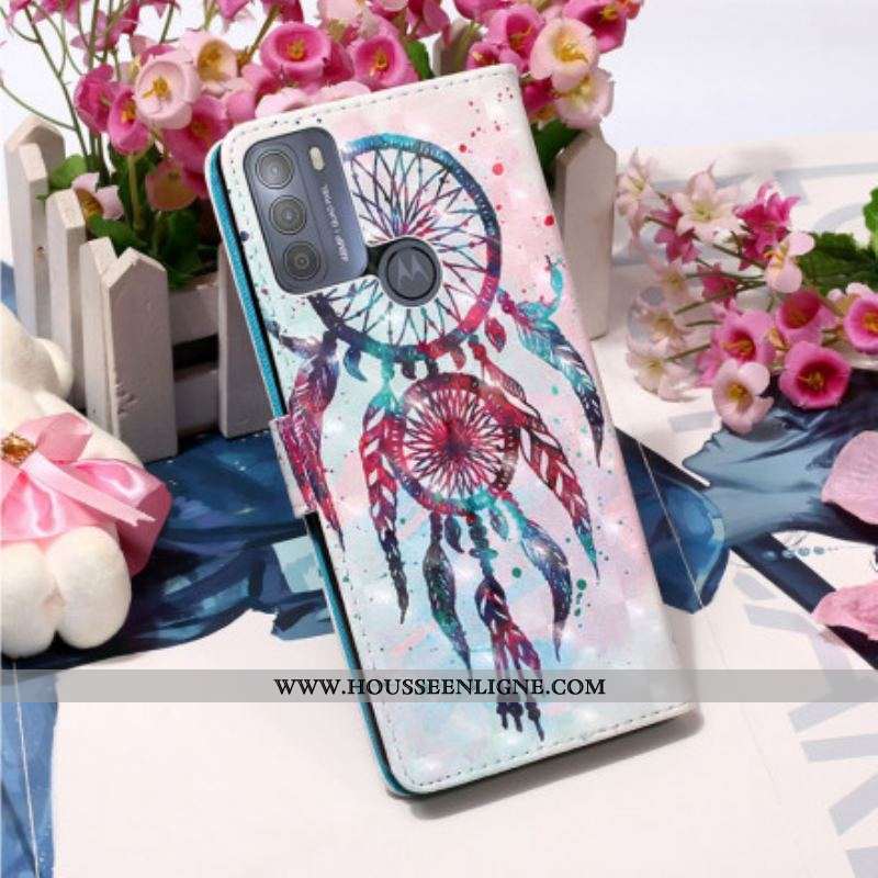 Housse Moto G50 Attrape Rêves Aquarelle