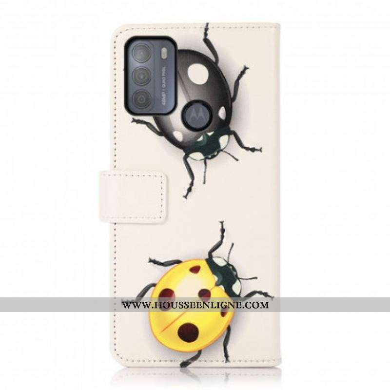 Housse Moto G50 Coccinelles