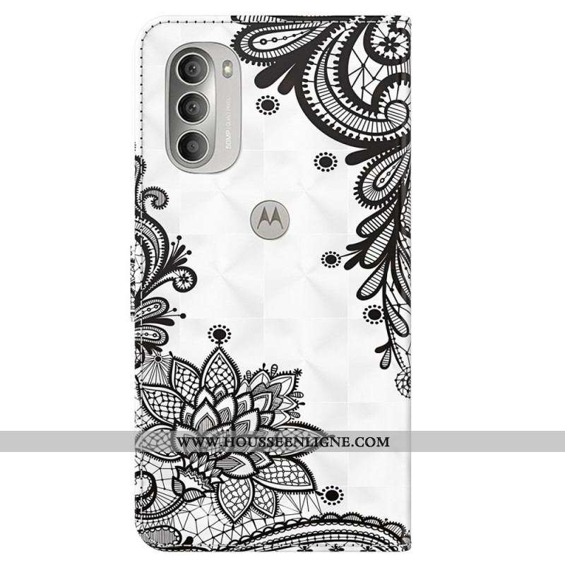 Housse Moto G51 5G Chic Dentelle