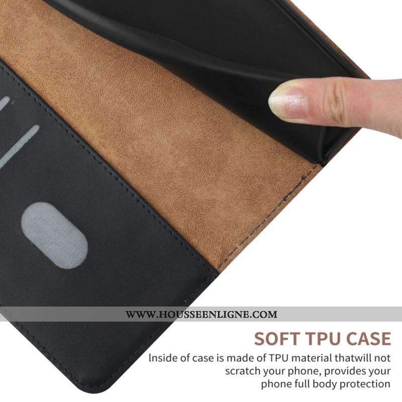 Housse Moto G51 5G Cuir Nappa Véritable