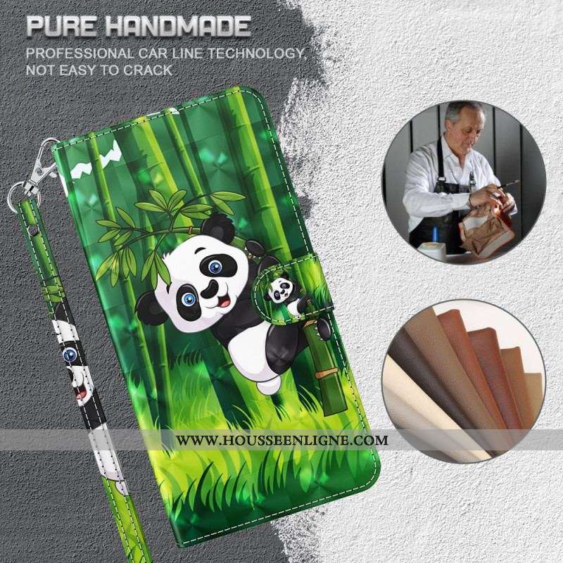 Housse Moto G51 5G Panda et Bambou