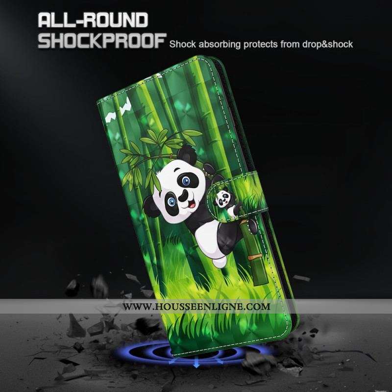 Housse Moto G51 5G Panda et Bambou