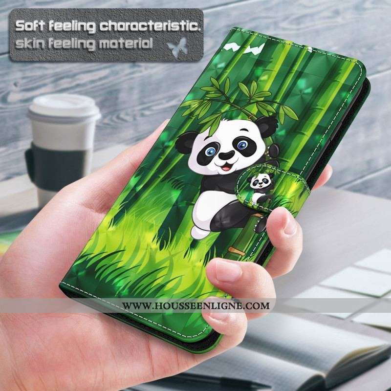 Housse Moto G51 5G Panda et Bambou