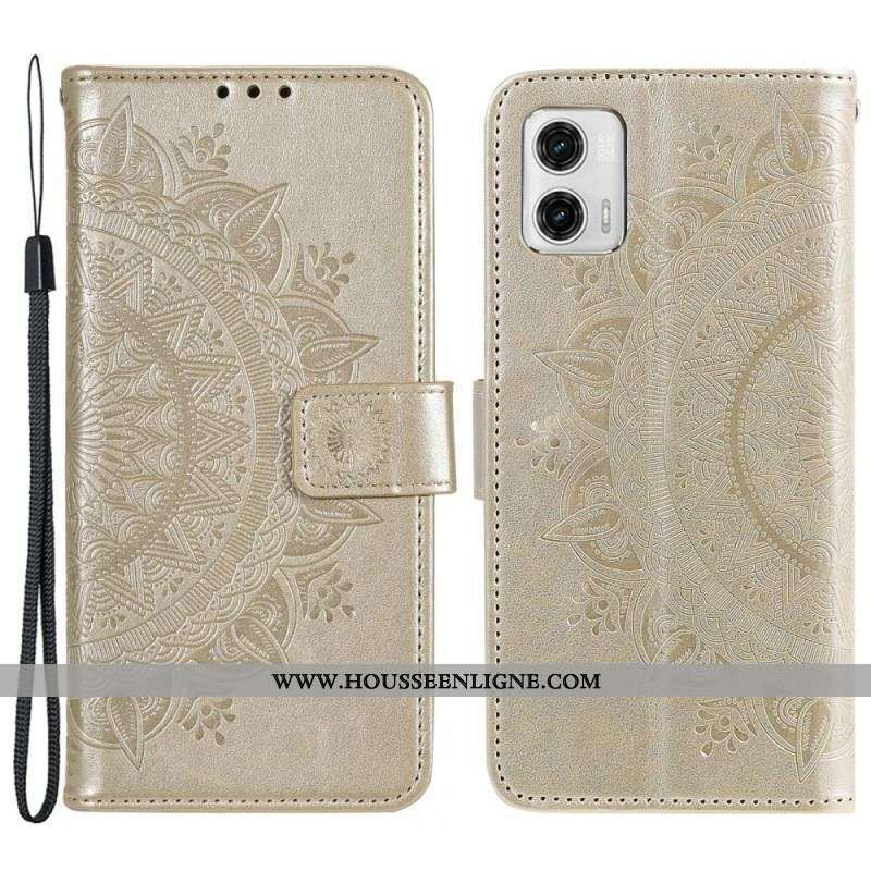 Housse Moto G73 5G Mandala Soleil