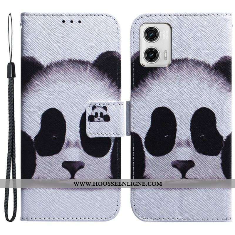 Housse Moto G73 5G Panda à Lanière