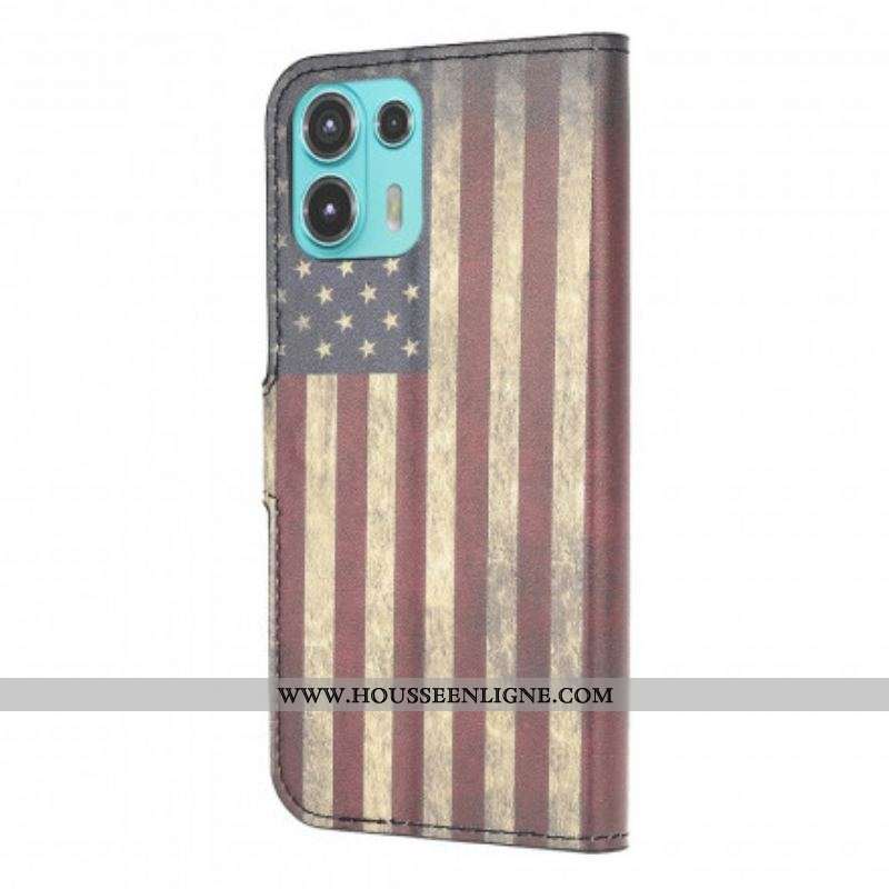 Housse Motorola Edge 20 Lite Drapeau Américain