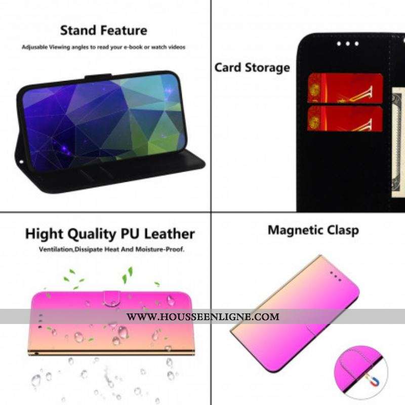 Housse Motorola Edge 20 Lite Simili Cuir Couverture Miroir