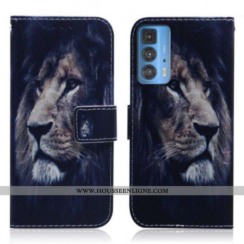 Housse Motorola Edge 20 Pro Dreaming Lion