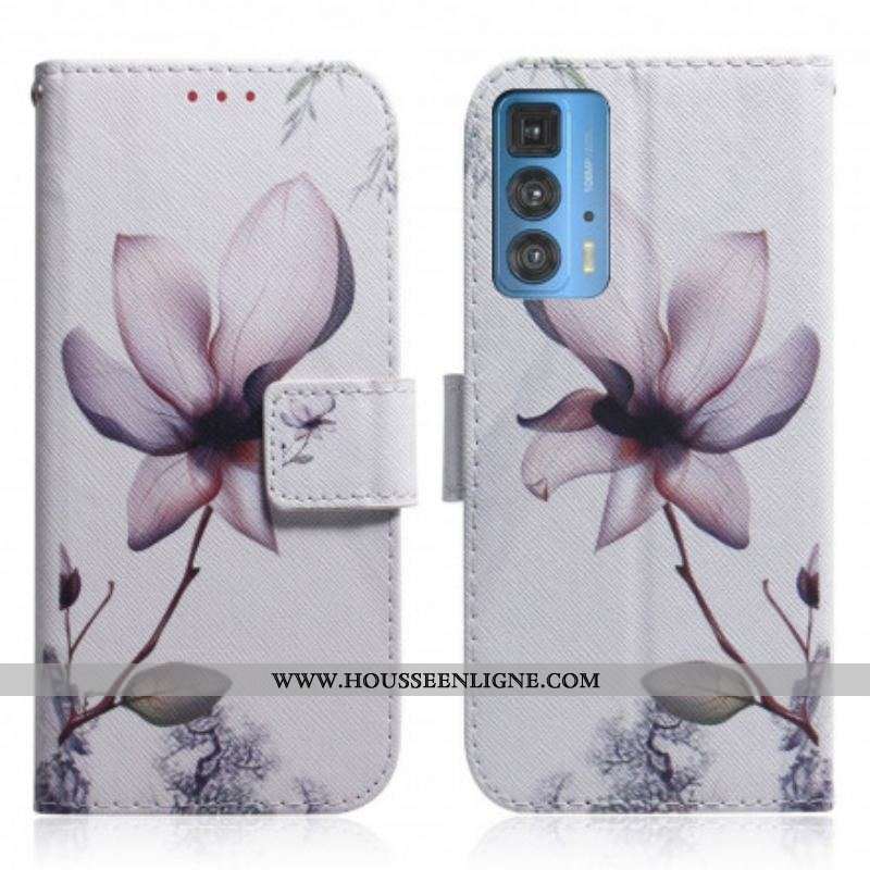 Housse Motorola Edge 20 Pro Fleur Vieux Rose