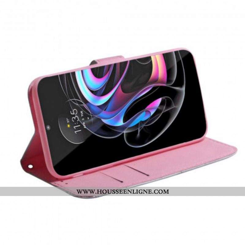 Housse Motorola Edge 20 Pro Fleur Vieux Rose